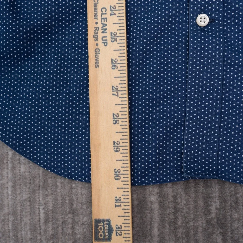 Banana Republic Button Up Shirt Mens M Blue Excellent Non-Iron Slim Fit Dot